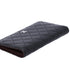 CHANEL Matelasse Long Bifold Wallet Black Lambskin Leather